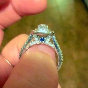 Sterling silver halo ring